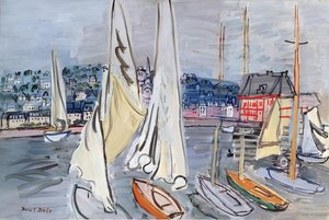 Barche a vela nel porto di Deauville da Raoul Dufy