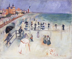 La spiaggia di Sainte-Adress; La Plage de Sainte-Adress, 1905 circa (olio su tela) da Raoul Dufy