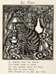 Il gatto, illustrazione da "Il bestiario o la processione di Orfeo". da Raoul Dufy