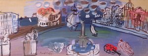 La fontana della piazza (gouache)