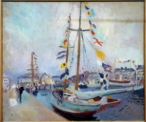 Lo yacht con bandiera a Le Havre da Raoul Dufy
