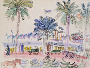 Veduta di Le Suquet, Cannes (acquerello) da Raoul Dufy