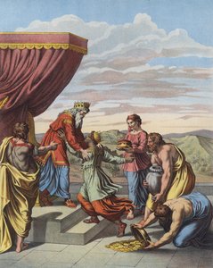 Il Re Salomone riceve la Regina di Saba da after Raphael