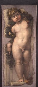 Putto con festone (frammento di affresco) da Raphael