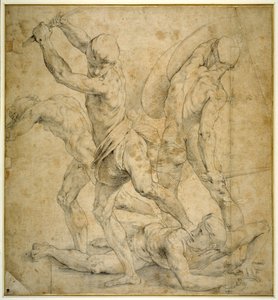 Il pannello sotto la statua di Apollo in 