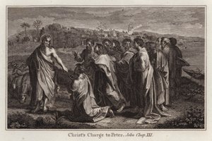 Cartone di Raffaello: Il mandato di Cristo a Pietro, Giovanni, Cap. XXI da after Raphael