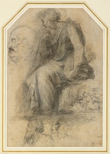 Un santo maschio, seduto (San Paolo): Studio per la Disputa da Raphael