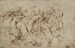 Scena di battaglia con prigionieri legati