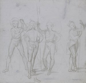 Gruppo di quattro soldati in piedi da Raphael