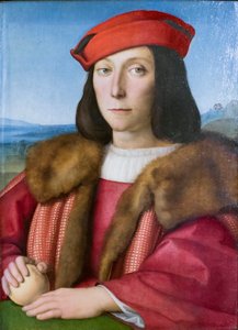 Ritratto di giovane con una mela, possibilmente Francesco Maria della Rovere, circa 1505 da Raphael (1483 1520)