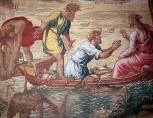 Cartone del miracolo della pesca miracolosa da Raphael