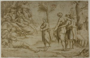 Giuseppe che spiega i suoi sogni ai fratelli da Raphael