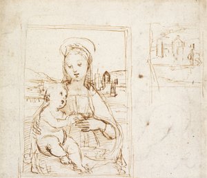 Studio per un quadro della Vergine e del Bambino da Raphael