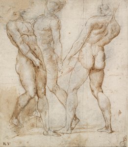 Tre portatori nudi (studio per la sepoltura) da Raphael