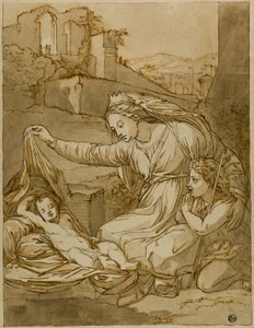 Vergine e Bambino Gesù dormiente con il piccolo Giovanni Battista da Raphael