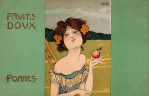 Raccolta di mele, 1900 circa (illustrazione) da Raphael Kirchner