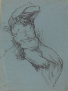 Nudo Maschile Seduto con le Mani Incrociate sulla Testa da Raphael Lamar West