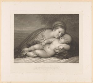 Maria con Bambino dormiente nel paesaggio da Raphael Morghen