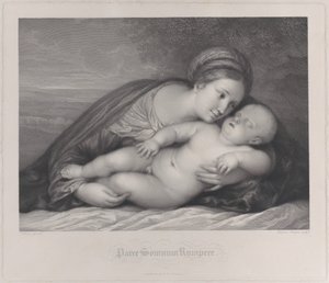 La Madonna che abbraccia il bambino Cristo dormiente