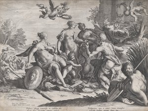 Il giudizio di Paride, 1589 da Raphael Sadeler