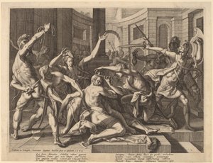 Dalila taglia i capelli di Sansone