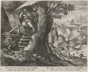 San Saba come eremita da Raphaël Sadeler (I)