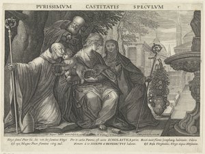 Sacra famiglia con San Benedetto e Santa Scolastica