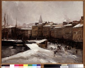 Quai du port, Marsiglia, sotto la neve da Raymond Allegre