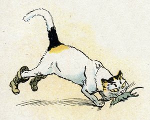 "Le Chat Botté" illustrazione per le Fiabe di Charles Perrault da Raymond de la Neziere