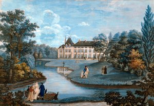 Veduta della facciata e del parco del castello di Malmaison. Acquerello di Regina Catherine Carrey. Inizio 19° secolo da Regina Catherine Carey