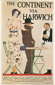 Reginald E. Higgins: Il continente via Harwich. Gran Bretagna ... (litografia)