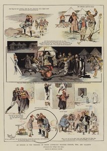 Un episodio dei progressi di tre pellegrini degli ultimi giorni, Tiddler, Tigg e Tallboys (cromolitografia) da Reginald Thomas Cleaver