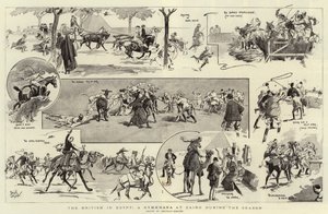 Gli inglesi in Egitto, una gimkana al Cairo durante la stagione (litografia) da Reginald Thomas Cleaver