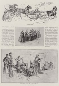 Il mercato del burro di Middelburg (litografia) da Reginald Thomas Cleaver