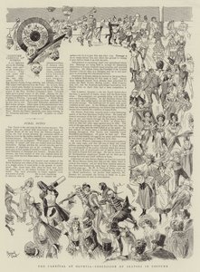Carnevale a Olimpia, corteo di pattinatori in costume (litografia) da Reginald Thomas Cleaver