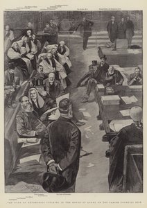 Il Duca di Devonshire interviene alla Camera dei Lord sulla legge sui consigli parrocchiali (incisione) da Reginald Thomas Cleaver