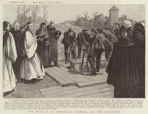 Il funerale del professor Tyndall, sulla tomba (incisione) da Reginald Thomas Cleaver