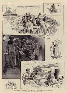 Le manovre navali, studi a bordo di una nave da guerra (litografia) da Reginald Thomas Cleaver
