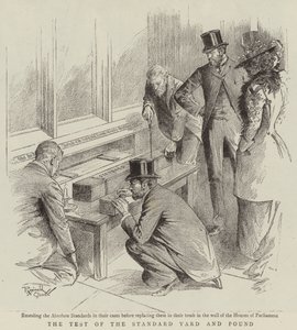 Il test della iarda e della libbra standard (litografia) da Reginald Thomas Cleaver