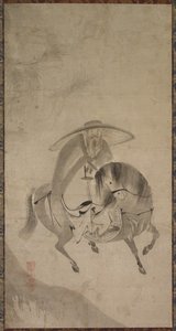 Su Dongpo a cavallo di un asino, fine XVI - inizio XVII secolo da Reietsu
