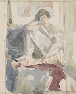 Donna seduta in un interno