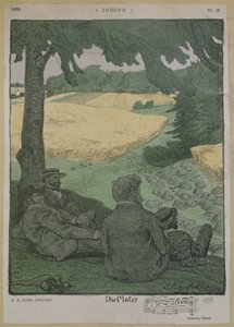 Pittori che osservano la natura, illustrazione da 