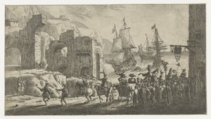 Mascherata in un porto da Reinier Nooms (attributed to)