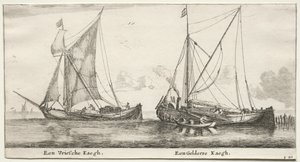 Navi di Amsterdam: Un bilander frisone. Un bilander di Gelderland