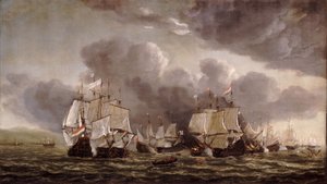 La battaglia di Livorno, 4 marzo 1653 da Reinier Nooms