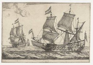 Due grandi navi da guerra (Tredici scene con navi)