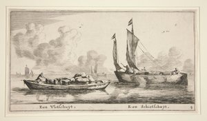 Due barche (Een Vlotschuyt, Een Schietschuyt) da Reinier Nooms