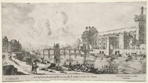 Vedute di Parigi: Veduta del Louvre e delle Tuileries da Reinier Nooms