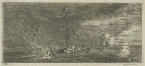 Paesaggio marino di notte da Reinier Nooms