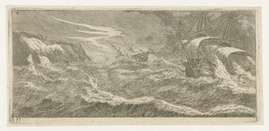 Navi a vela in una tempesta da Reinier Nooms